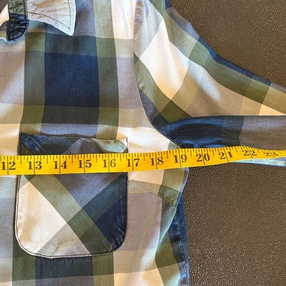 Billy T Plaid Button-Up Shirt lyocell with roll tab for sleeves size Small - Picture 7 of 10